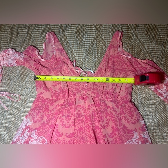 Free People Women's Penny Lover Cold Shoulder Orange Paisley Dress,Size M - Picture 12 of 14